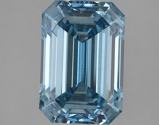 Lab-Grown Emerald Diamond - 2.55 Carats, Fancy Intense Blue Color, VS2 Clarity - Certified by IGI - Report Number: LG625409970