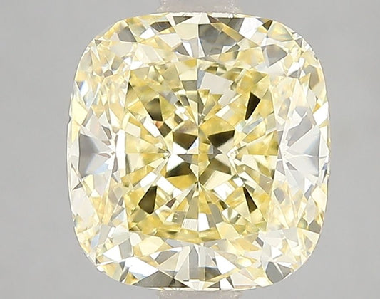 Lab-Grown Cushion Diamond - 3.1 Carats, Fancy Intense Yellow Color, VVS2 Clarity - Certified by IGI - Report Number: LG660484098