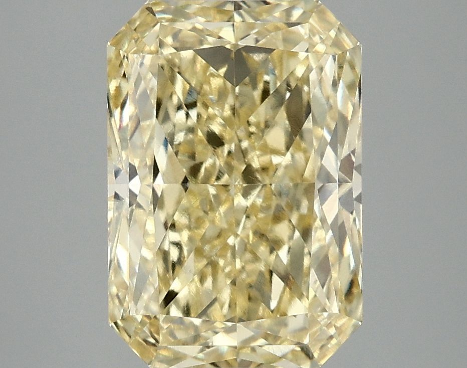 Lab-Grown Radiant Diamond - 4.1 Carats, Fancy Vivid Yellow Color, VVS2 Clarity - Certified by IGI - Report Number: LG689586798