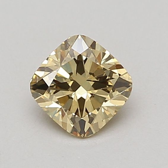 Lab-Grown Cushion Diamond - 0.8 Carats, Fancy Brownish Yellow Color, VS1 Clarity - Certified by IGI - Report Number: LG680586258