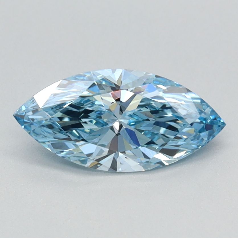 Lab-Grown Marquise Diamond - 0.7 Carats, Fancy Vivid Blue Color, VS1 Clarity - Certified by IGI - Report Number: LG626424614