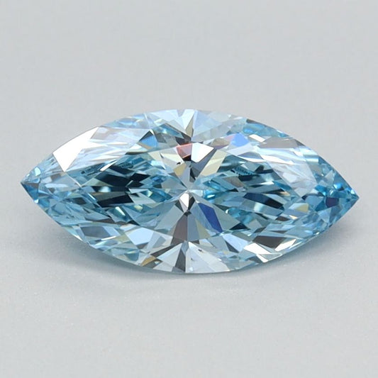 Lab-Grown Marquise Diamond - 0.7 Carats, Fancy Vivid Blue Color, VS1 Clarity - Certified by IGI - Report Number: LG626424614