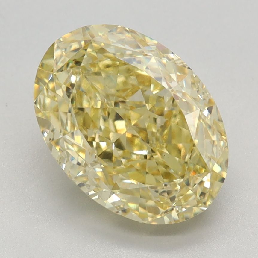 Lab-Grown Oval Diamond - 2.51 Carats, Fancy Intense Yellow Color, VVS2 Clarity - Certified by IGI - Report Number: LG638449037