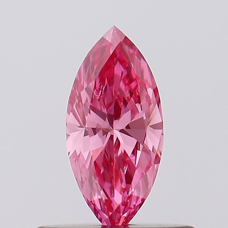 Lab-Grown Marquise Diamond - 0.35 Carats, Fancy Vivid Pink Color, VVS2 Clarity - Certified by IGI - Report Number: LG602396977