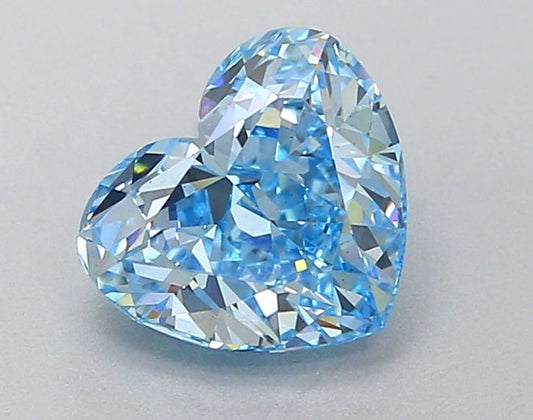 Lab-Grown Heart Diamond - 1.82 Carats, Fancy Intense Blue Color, VS1 Clarity - Certified by IGI - Report Number: LG650485520