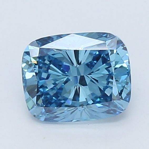 Lab-Grown Cushion Diamond - 1.59 Carats, Fancy Vivid Blue Color, VS1 Clarity - Certified by IGI - Report Number: LG657448815