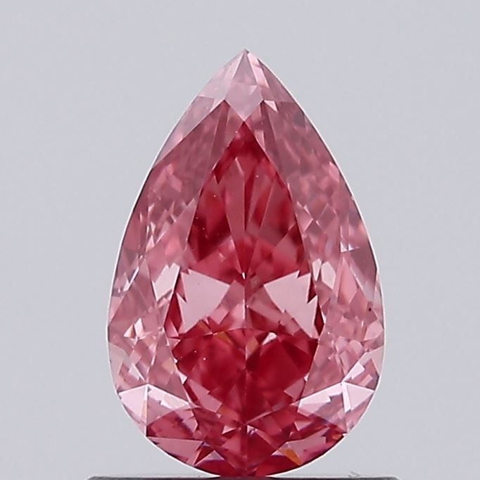 Lab-Grown Pear Diamond - 0.73 Carats, Fancy Vivid Pink Color, VS1 Clarity - Certified by IGI - Report Number: LG633404190
