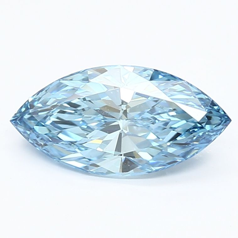 Lab-Grown Marquise Diamond - 1.81 Carats, Fancy Vivid Blue Color, VS1 Clarity - Certified by IGI - Report Number: LG636483229