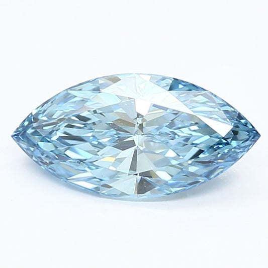 Lab-Grown Marquise Diamond - 1.81 Carats, Fancy Vivid Blue Color, VS1 Clarity - Certified by IGI - Report Number: LG636483229