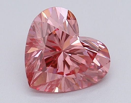 Lab-Grown Heart Diamond - 1.03 Carats, Fancy Vivid Pink Color, VS2 Clarity - Certified by IGI - Report Number: LG615366974