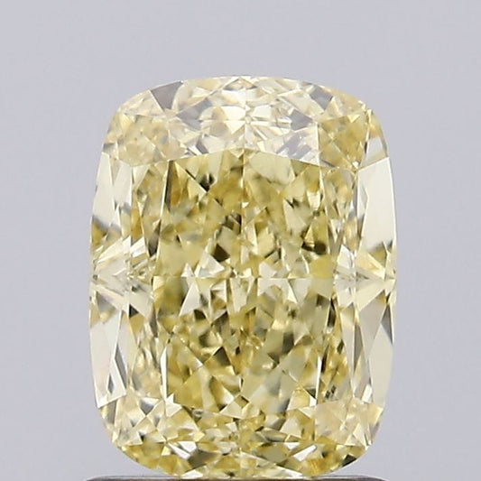 Lab-Grown Cushion Diamond - 1.25 Carats, Fancy Yellow Color, VS2 Clarity - Certified by IGI - Report Number: LG636496602
