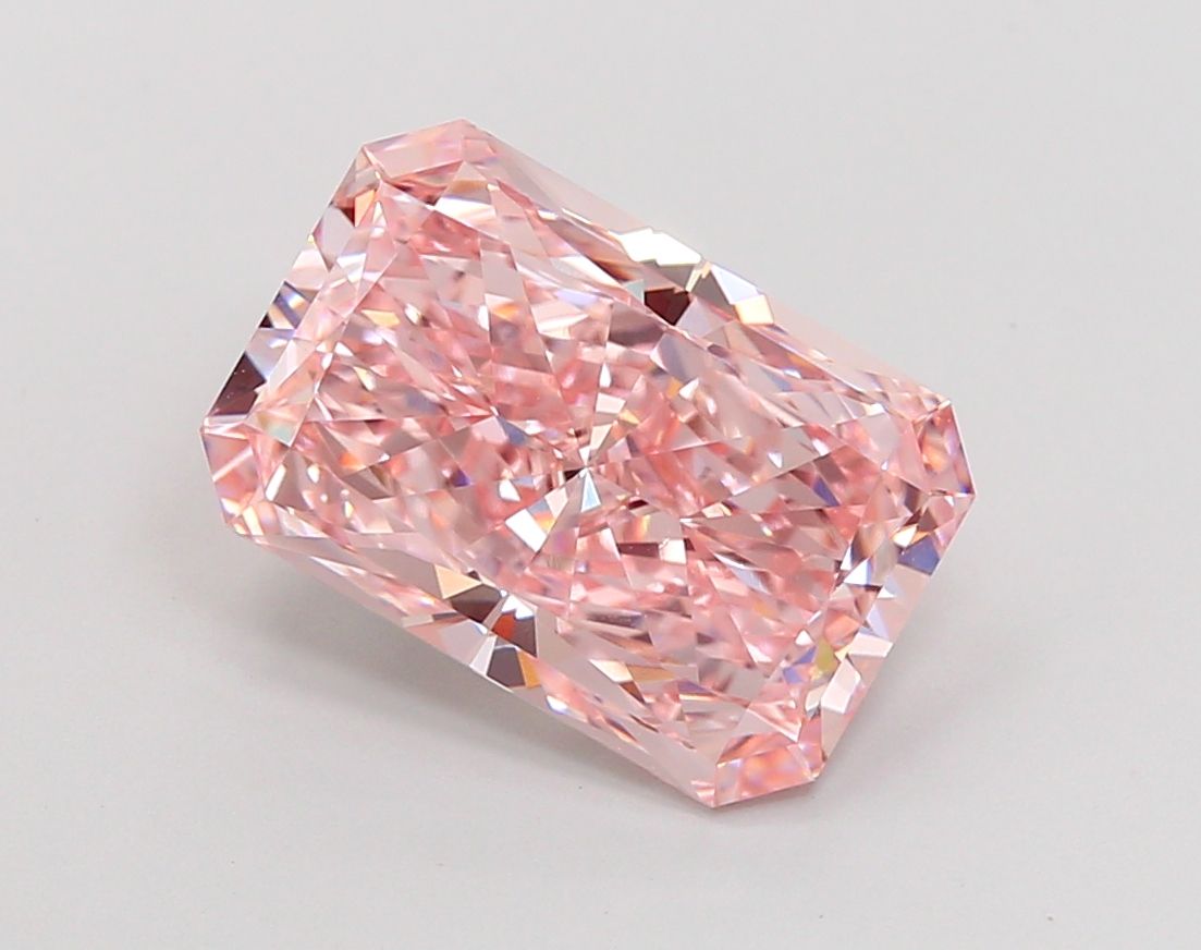 Lab-Grown Radiant Diamond - 4.74 Carats, Fancy Intense Pink Color, VVS2 Clarity - Certified by IGI - Report Number: LG660445869