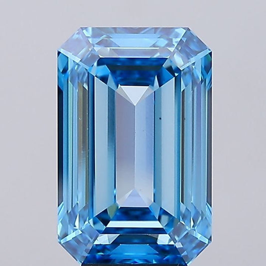 Lab-Grown Emerald Diamond - 7.03 Carats, Fancy Vivid Blue Color, VS1 Clarity - Certified by IGI - Report Number: LG673429764