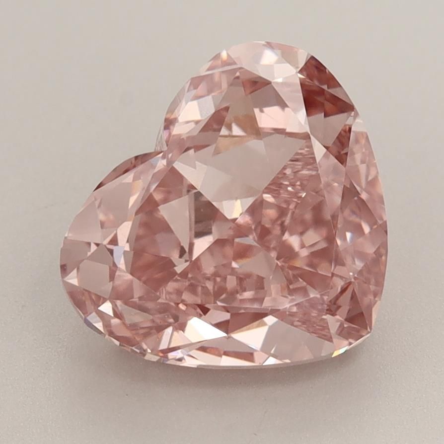Lab-Grown Heart Diamond - 3.59 Carats, Fancy Intense Brownish Pink Color, VS1 Clarity - Certified by IGI - Report Number: LG635479939