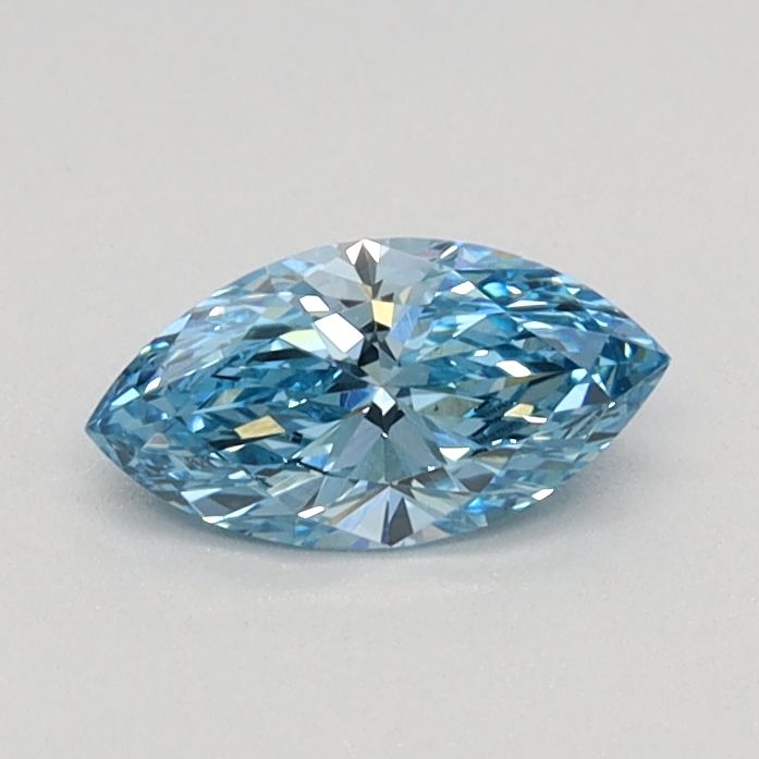 Lab-Grown Marquise Diamond - 0.33 Carats, Fancy Vivid Blue Color, VS1 Clarity - Certified by IGI - Report Number: LG626435555