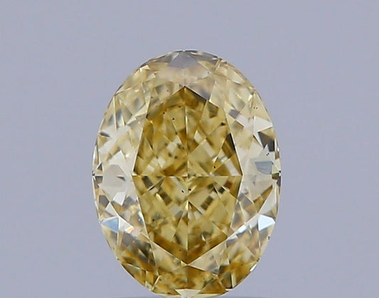 Lab-Grown Oval Diamond - 1.04 Carats, Fancy Intense Yellow Color, VS2 Clarity - Certified by IGI - Report Number: LG629493473