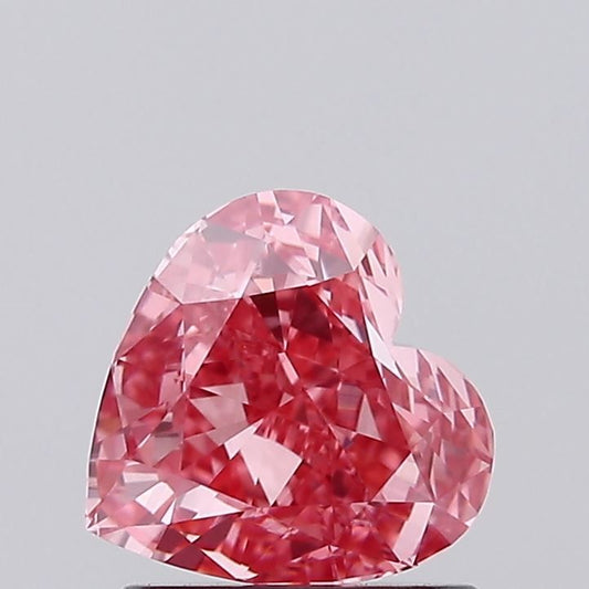 Lab-Grown Heart Diamond - 1.05 Carats, Fancy Vivid Pink Color, VVS2 Clarity - Certified by IGI - Report Number: LG656483482