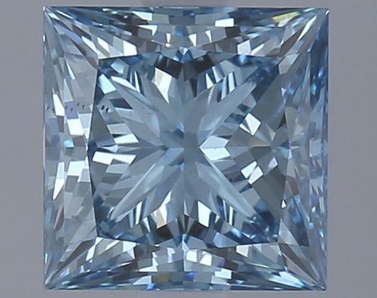 Lab-Grown Princess Diamond - 2.3 Carats, Fancy Vivid Blue Color, VS2 Clarity - Certified by IGI - Report Number: LG626420562