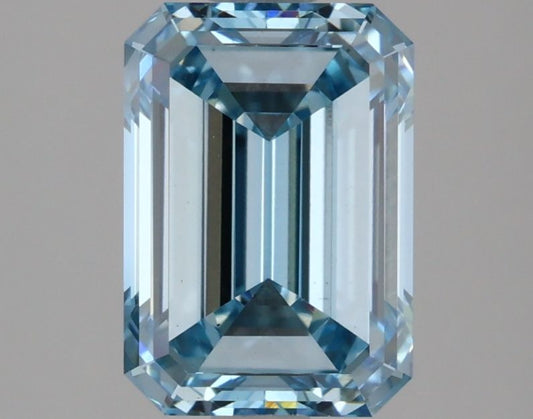 Lab-Grown Emerald Diamond - 2.52 Carats, Fancy Vivid Blue Color, VS1 Clarity - Certified by IGI - Report Number: LG636422456