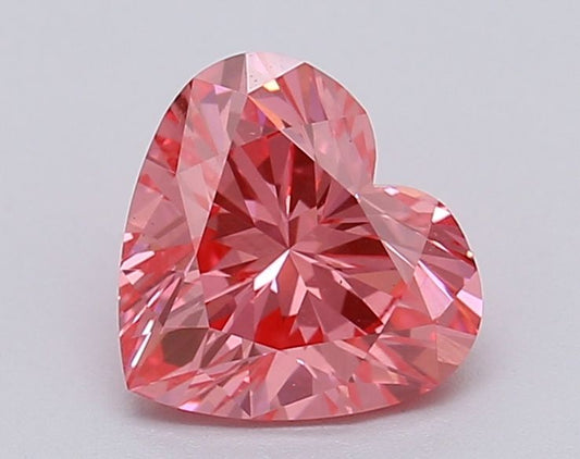 Lab-Grown Heart Diamond - 1.05 Carats, Fancy Vivid Pink Color, VS1 Clarity - Certified by IGI - Report Number: LG615367049