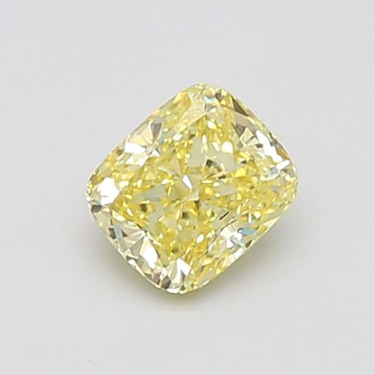 Lab-Grown Cushion Diamond - 1.09 Carats, Fancy Intense Yellow Color, VS2 Clarity - Certified by IGI - Report Number: LG668403925