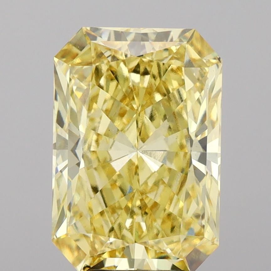 Lab-Grown Radiant Diamond - 6.04 Carats, Fancy Vivid Yellow Color, VS1 Clarity - Certified by IGI - Report Number: LG686505231