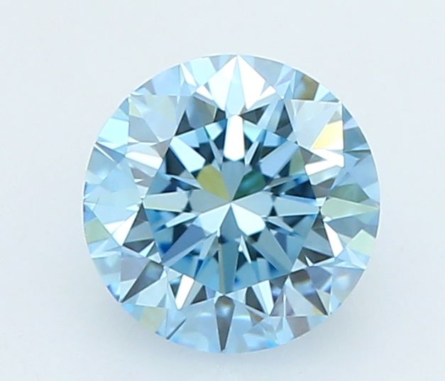 Lab-Grown Round Diamond - 0.45 Carats, Fancy Vivid Blue Color, VS2 Clarity - Certified by IGI - Report Number: LG663402297