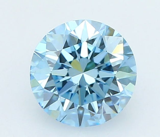 Lab-Grown Round Diamond - 0.45 Carats, Fancy Vivid Blue Color, VS2 Clarity - Certified by IGI - Report Number: LG663402297