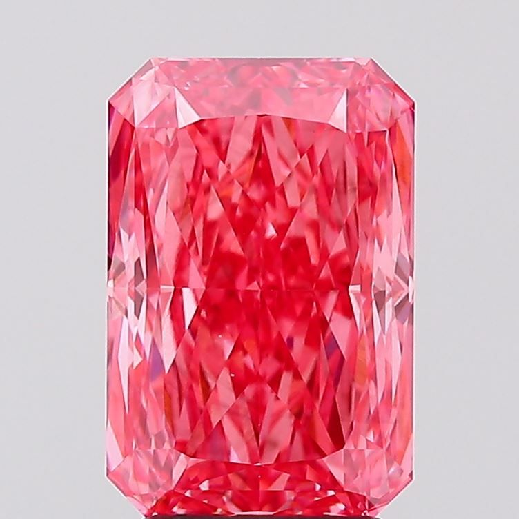 Lab-Grown Radiant Diamond - 3.55 Carats, Fancy Vivid Pink Color, VS1 Clarity - Certified by IGI - Report Number: LG638445383