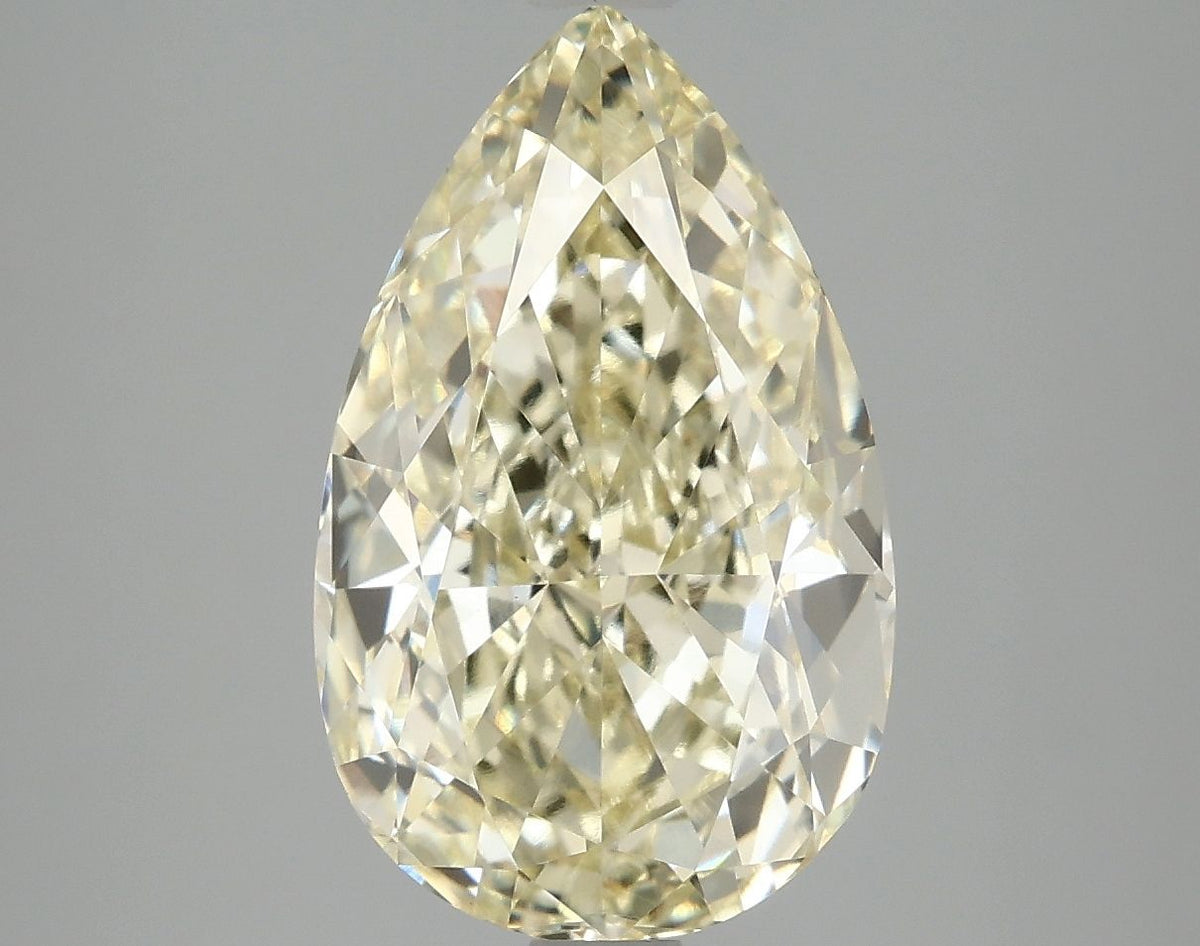 Lab-Grown Pear Diamond - 4.05 Carats, Fancy Intense Yellow Color, VVS2 Clarity - Certified by IGI - Report Number: LG692503877