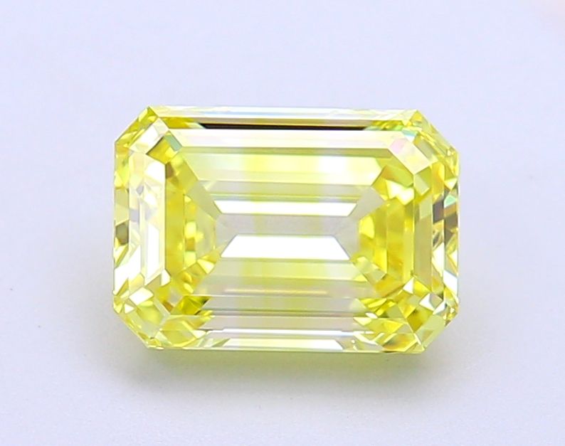 Lab-Grown Emerald Diamond - 2.08 Carats, Fancy Vivid Yellow Color, VVS2 Clarity - Certified by IGI - Report Number: LG687528286