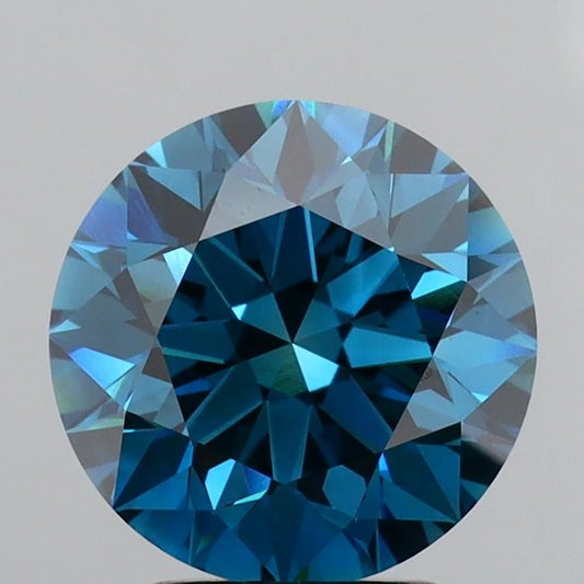 Lab-Grown Round Diamond - 3.02 Carats, Fancy Deep Blue Color, VS1 Clarity - Certified by IGI - Report Number: LG616419585