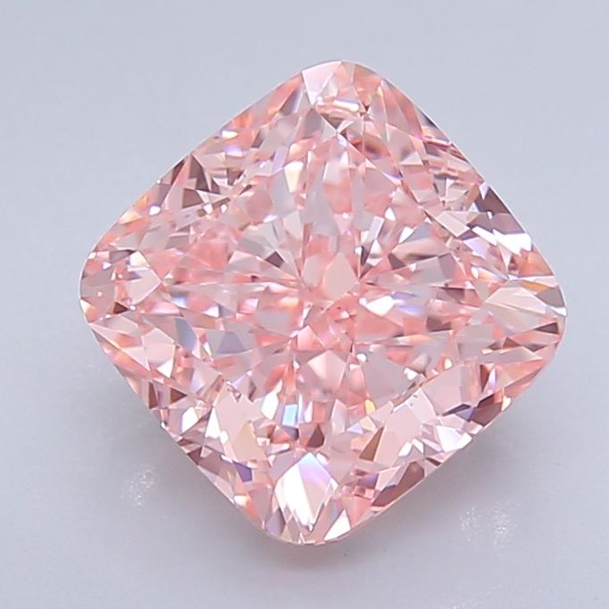 Lab-Grown Cushion Diamond - 3.51 Carats, Fancy Vivid Pink Color, VS1 Clarity - Certified by IGI - Report Number: LG638444387