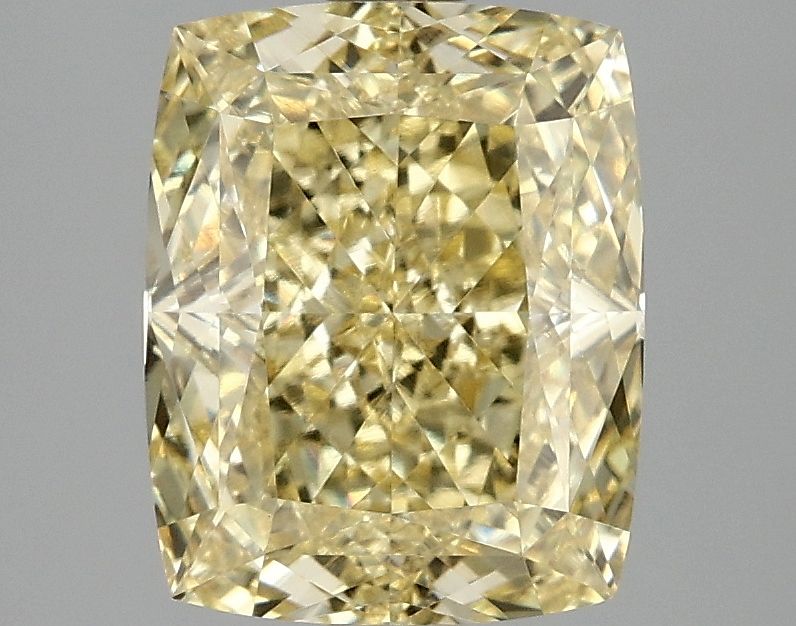 Lab-Grown Cushion Diamond - 3.09 Carats, Fancy Vivid Yellow Color, VVS2 Clarity - Certified by IGI - Report Number: LG687565922