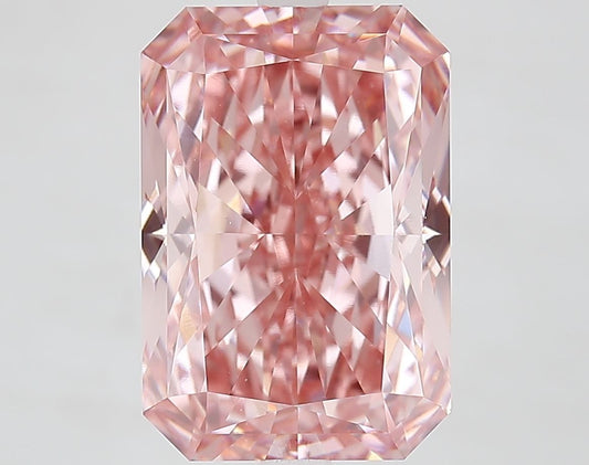Lab-Grown Radiant Diamond - 7.34 Carats, Fancy Vivid Pink Color, VS1 Clarity - Certified by IGI - Report Number: LG681516442