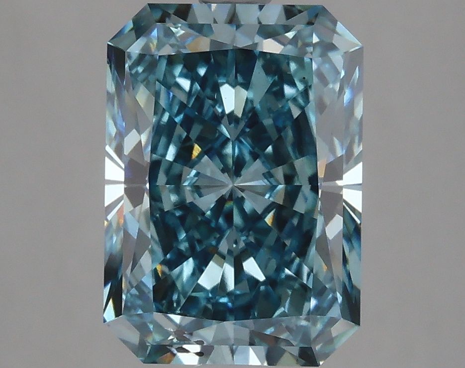 Lab-Grown Radiant Diamond - 3.55 Carats, Fancy Vivid Blue Color, VS2 Clarity - Certified by IGI - Report Number: LG626420507