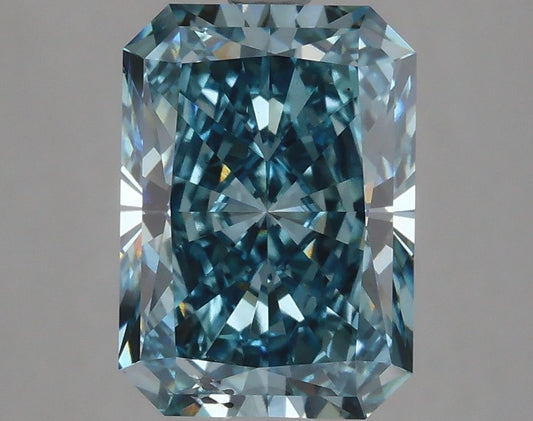 Lab-Grown Radiant Diamond - 3.55 Carats, Fancy Vivid Blue Color, VS2 Clarity - Certified by IGI - Report Number: LG626420507