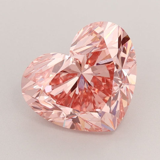 Lab-Grown Heart Diamond - 4.07 Carats, Fancy Vivid Pink Color, VVS2 Clarity - Certified by IGI - Report Number: LG593371561