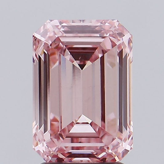 Lab-Grown Emerald Diamond - 2.5 Carats, Fancy Intense Pink Color, VS1 Clarity - Certified by IGI - Report Number: LG620490114