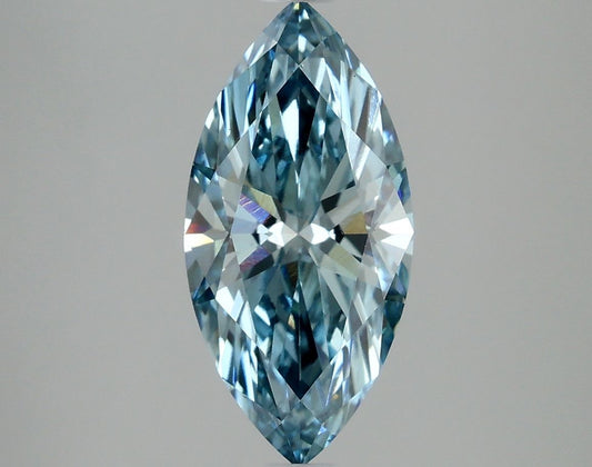 Lab-Grown Marquise Diamond - 2.15 Carats, Fancy Vivid Blue Color, VS1 Clarity - Certified by IGI - Report Number: LG635470020