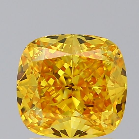 Lab-Grown Cushion Diamond - 1.53 Carats, Fancy Vivid Yellow Color, VVS2 Clarity - Certified by IGI - Report Number: LG662406421