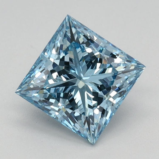 Lab-Grown Princess Diamond - 1.05 Carats, Fancy Vivid Blue Color, VS1 Clarity - Certified by IGI - Report Number: LG613350714