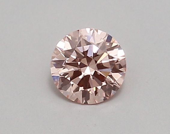 Lab-Grown Round Diamond - 0.43 Carats, Fancy Vivid Pink Color, VVS2 Clarity - Certified by IGI - Report Number: LG689536891
