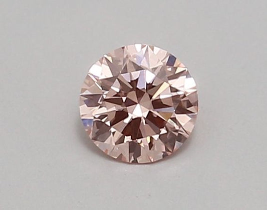 Lab-Grown Round Diamond - 0.43 Carats, Fancy Vivid Pink Color, VVS2 Clarity - Certified by IGI - Report Number: LG689536891