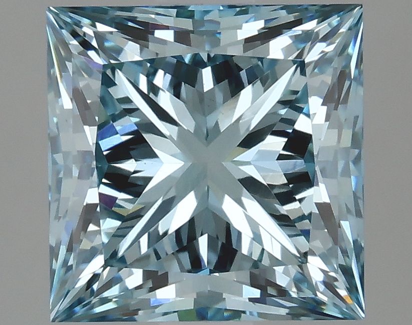 Lab-Grown Princess Diamond - 3.03 Carats, Fancy Vivid Blue Color, VS1 Clarity - Certified by IGI - Report Number: LG633474391