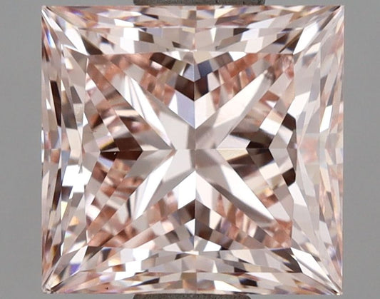 Lab-Grown Princess Diamond - 2.01 Carats, Fancy Intense Pink Color, VS1 Clarity - Certified by IGI - Report Number: LG670472992
