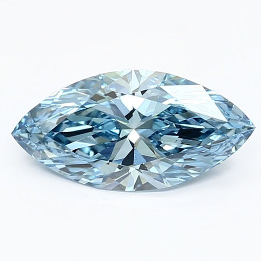 Lab-Grown Marquise Diamond - 1.25 Carats, Fancy Vivid Blue Color, VS1 Clarity - Certified by IGI - Report Number: LG635465489