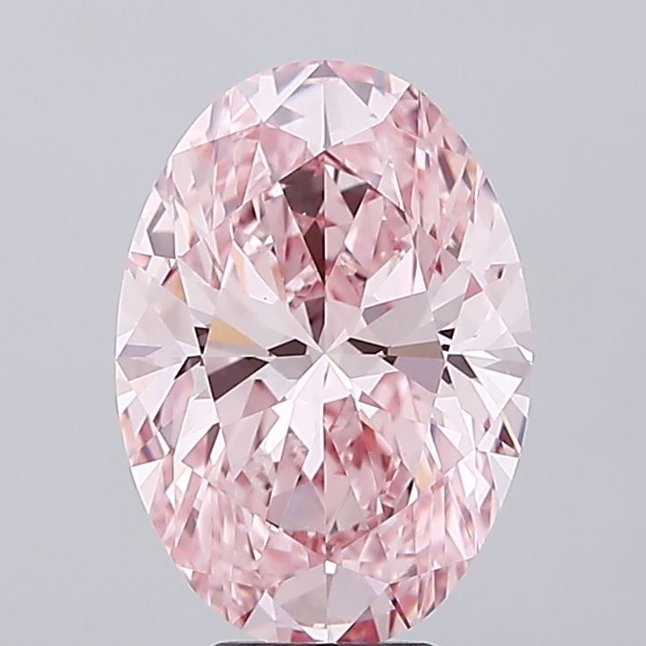 Lab-Grown Oval Diamond - 7.06 Carats, Fancy Vivid Pink Color, VS1 Clarity - Certified by IGI - Report Number: LG674532650