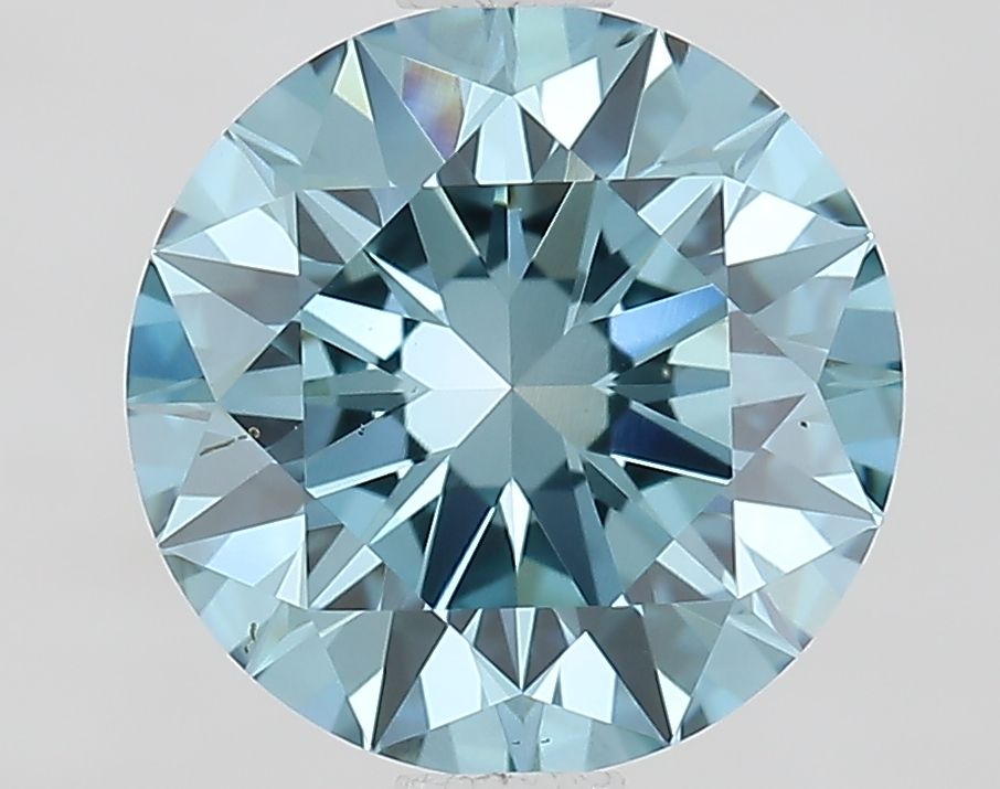 Lab-Grown Round Diamond - 1.51 Carats, Fancy Vivid Blue Color, VS1 Clarity - Certified by IGI - Report Number: LG674505743