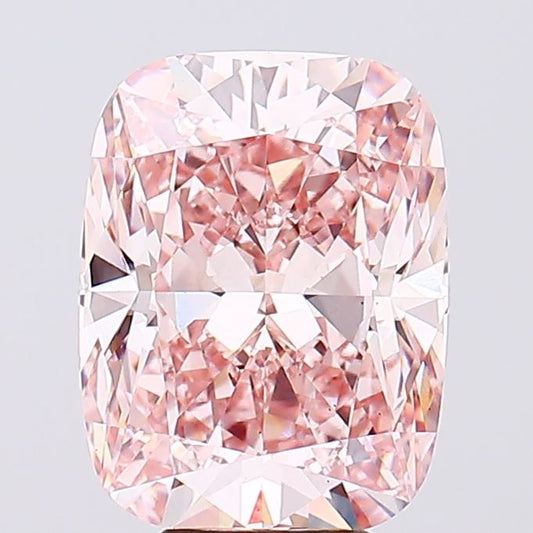 Lab-Grown Cushion Diamond - 6.73 Carats, Fancy Intense Pink Color, VS2 Clarity - Certified by IGI - Report Number: LG645463212